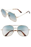 TOM FORD DELILAH 58MM TINTED AVIATOR SUNGLASSES,FT0758W5828P