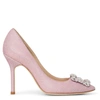 MANOLO BLAHNIK Hangisi 105 light pink glitter pumps,MB16528S