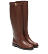 BURBERRY LEATHER KNEE-HIGH BOOTS,P00431543