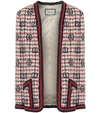 Gucci Gg Fancy Check Wool Blend Tweed Jacket In White