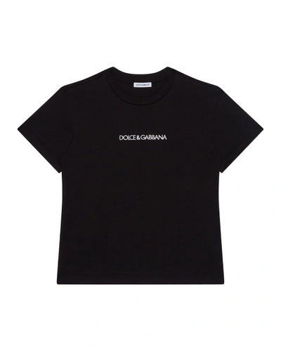 DOLCE & GABBANA KID'S LOGO SHORT-SLEEVE T-SHIRT,PROD153650030