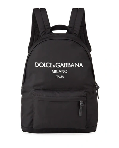 Dolce & Gabbana Kid's Logo Backpack In Multi