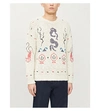 KENZO FISHERMAN GRAPHIC-PATTERN COTTON AND LINEN-BLEND JUMPER
