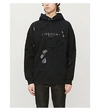 GIVENCHY DISTRESSED LOGO-PRINT COTTON-JERSEY HOODY