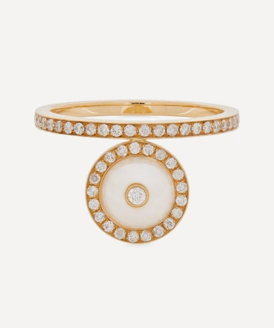Anissa Kermiche Gold Solitaire Pearl And Diamond Ring