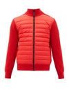 Canada Goose Men's Hybridge Knit-sleeve Puffer Jacket In Red