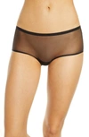 On Gossamer Mesh Boyshorts In Black