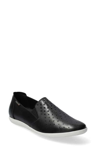 Mephisto Korie Perforated Slip-on In Black Smooth Leather