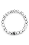 LAGOS SIGNATURE CAVIAR LATTICE BALL STRETCH BRACELET,05-81363-7