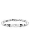 Lagos Sterling Silver Signature Caviar Love Station Bracelet In Silver
