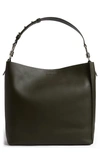 Allsaints Captain Leather Tote In Khaki Green