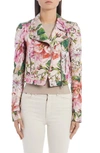 DOLCE & GABBANA FLORAL BROCADE MOTO JACKET,F9H26THSM2R