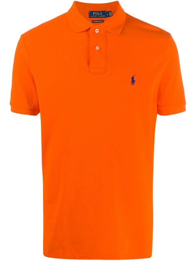 Polo Ralph Lauren Logo Embroidered Polo Shirt In Orange