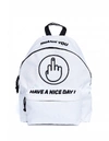 VETEMENTS WHITE EMBROIDERED BACKPACK,SS20BA003/WHT