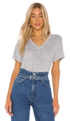 Rag & Bone Avryl V-neck Short-sleeve T-shirt In Light Heather Grey