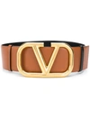 Valentino 70mm Go Logo Reversible Leather Belt In Brown