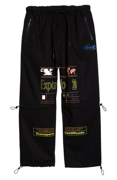 Marcelo Burlon County Of Milan Exportado Crop Track Pants In Black Lime