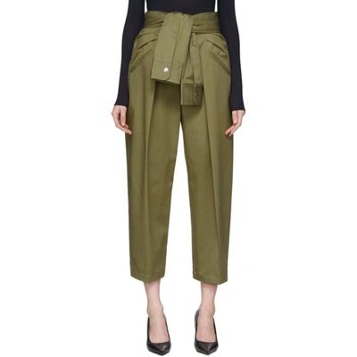 Alexander Wang Tie-waist Wide Leg Trousers In Green