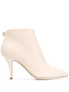 Ferragamo Joan Almond-toe Ankle Boots In Neutrals