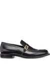 FENDI SMOOTH FF DETAIL LOAFERS