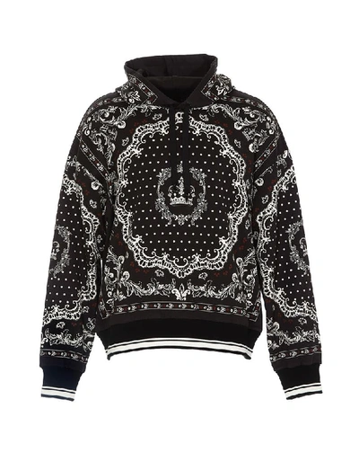 Dolce & Gabbana Dolce And Gabbana Black And White Bandana Hoodie