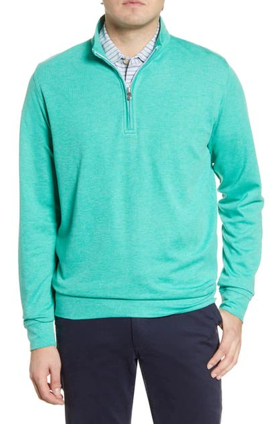 Peter Millar Crown Comfort Quarter Zip Pullover In Pesto