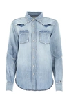 SAINT LAURENT SAINT LAURENT DISTRESSED DENIM SHIRT