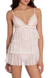 IN BLOOM BY JONQUIL LILLY TIERED BABYDOLL CHEMISE,LY8080