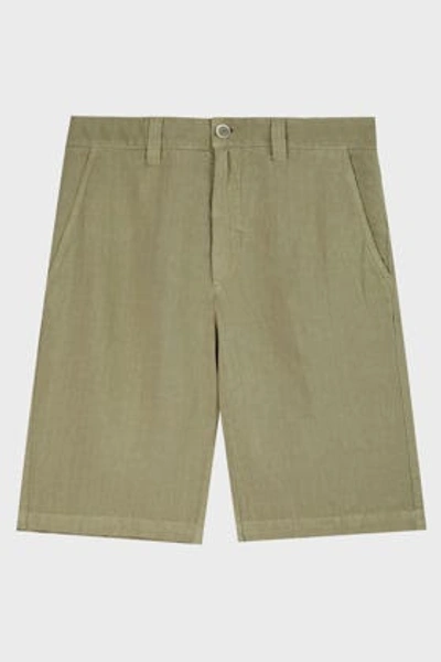 120% Lino Linen Bermuda Shorts In Green
