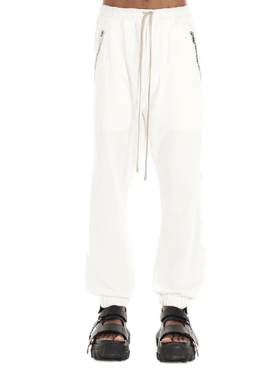 Rick Owens Side Zip Sweatpants In White