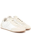 Loewe Ballet Runner Leather And Suede Sneakers In White