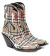 BURBERRY MATLOCK CANVAS ANKLE BOOTS,P00431536