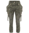 BALMAIN CAMOUFLAGE MID-RISE SKINNY JEANS,P00429971