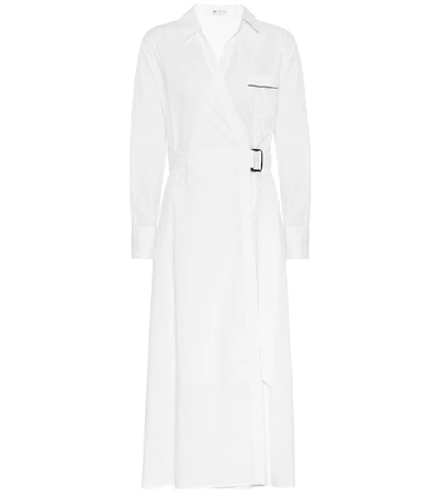 Brunello Cucinelli Cotton-poplin Midi Wrap Dress In White