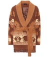 ALANUI ICON EMBROIDERED SUEDE CARDIGAN,P00445491