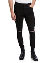 Monfrere Greyson Skinny Fit Stretch Jeans In Distressed Noir
