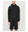 GIVENCHY FLOCKED BRAND-PRINT COTTON-BLEND JERSEY HOODY