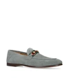GUCCI SUEDE BRIXTON WEB LOAFERS,14993408