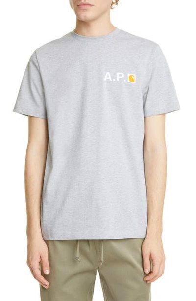 Apc X Carhartt Work In Progress Fire T-shirt In Grey