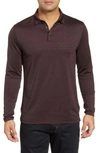 Robert Barakett Georgia Long Sleeve Zip Polo In Dusty Vine