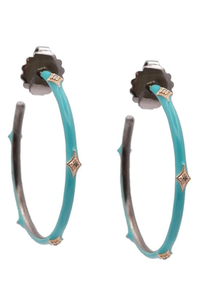 ARMENTA NEW WORLD 14K GOLD & ENAMEL HOOP EARRINGS,16220