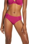 Tommy Bahama 'pearl' High Waist Bikini Bottoms In Cabernet Crush