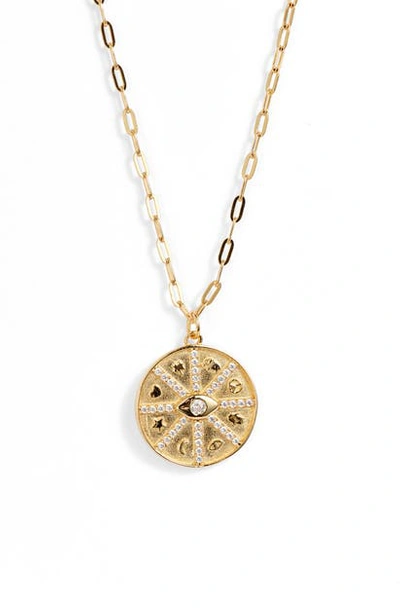 Argento Vivo Sentimental Medallion Pendant Necklace In Gold