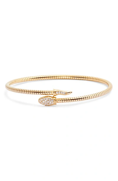 Argento Vivo Pave Snake Coil Wrap Bracelet In Gold