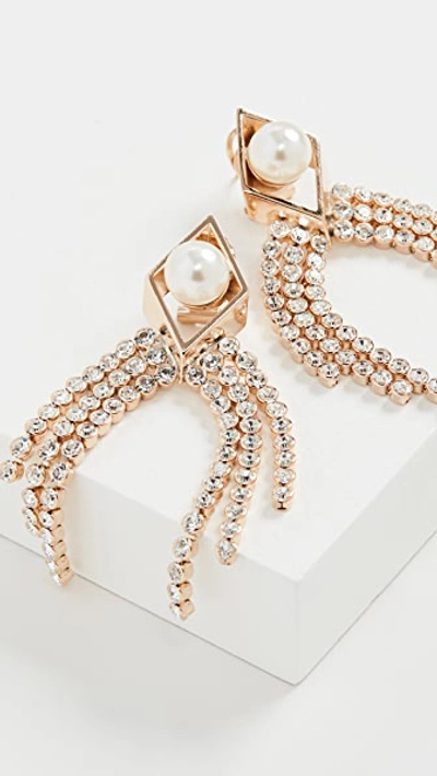 Anton Heunis Rhombus Earrings With Cascade In Cream