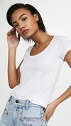 Frame Easy Scoop Neck Organic Linen T-shirt In Blanc