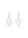 SOPHIE BILLE BRAHE 14K YELLOW GOLD GRAPPOLO DIAMOND AND PEARL DROP EARRINGS