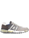 Premiata Lander Sneakers In Grey Suede And Fabric In Gray