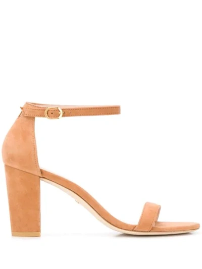 Stuart Weitzman Nearly Nude Chunky-heel Sandals In Neutrals