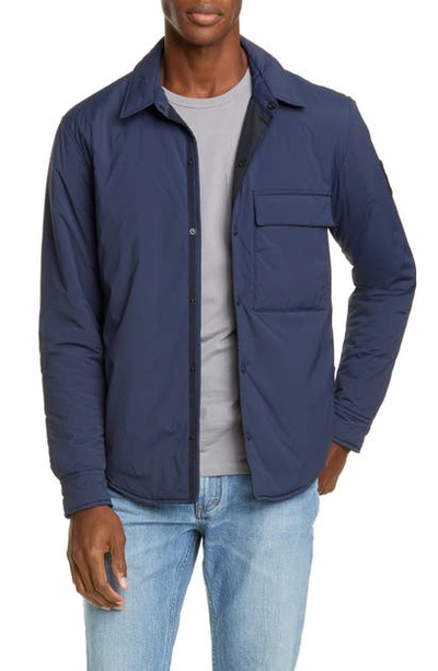 Closed Snap Fastened Shirt Jacket In Blue